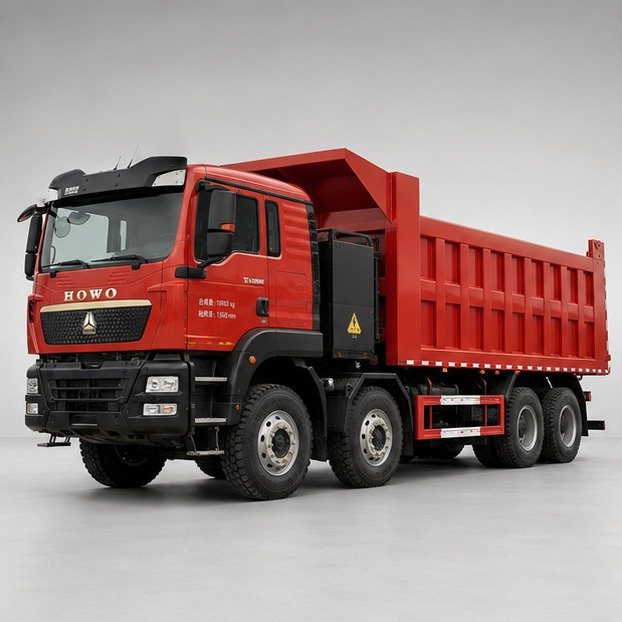 دامپتراک تمامبرقی HOWO 8×4، نمای سهرخ